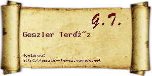Geszler Teréz névjegykártya